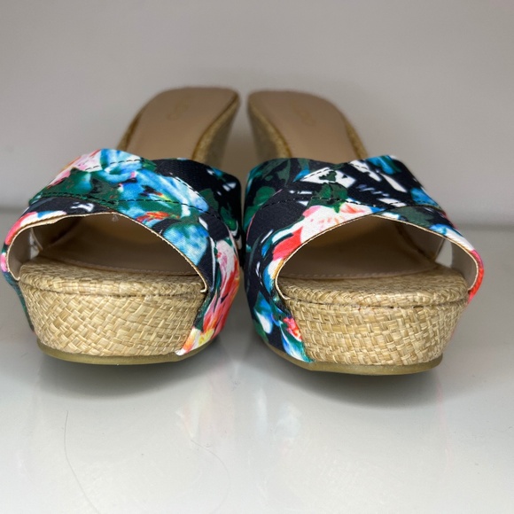 Aldo Sandals Floral Colourful Hawaiian Wedge Wicker High Heel Size 7.5 - Picture 7 of 14